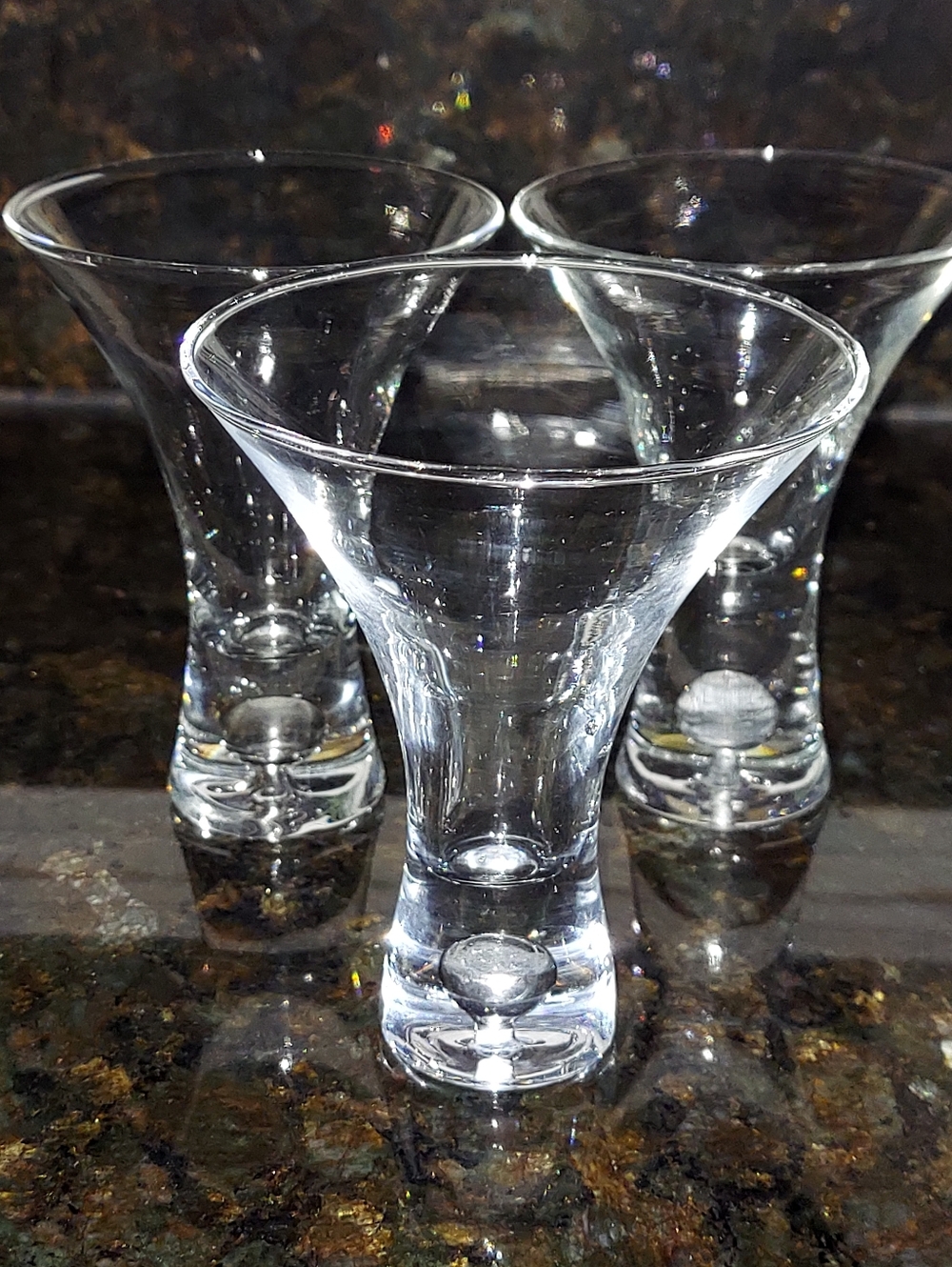Set Of 3 Stemless Martini Glasses